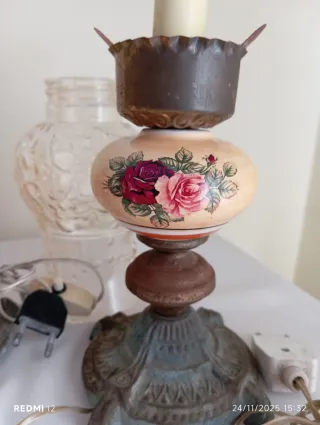 Coppia Lampade Vintage Anni '60 Disegno Floreale