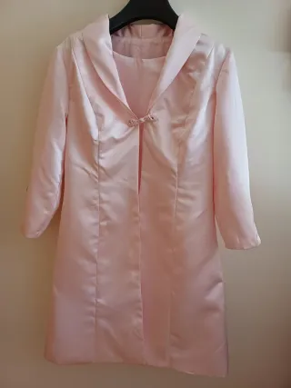 Conjunto Vestido y Chaqueta Rosa Palo Raso