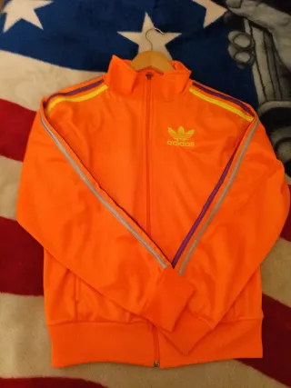 Giacca Adidas Donna Arancione Logo Multicolor