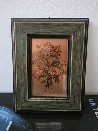 Miniatura floral vintage pintada a mano