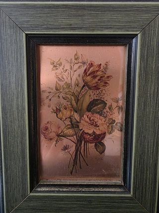 Miniatura floral vintage pintada a mano