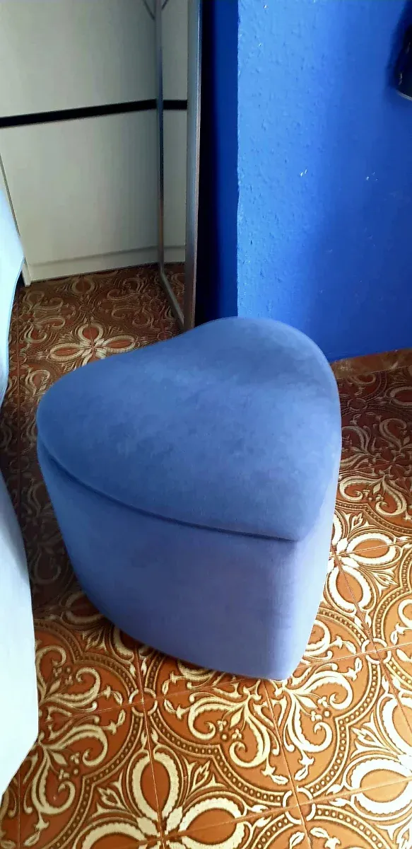 Puff Baúl Corazón Azul