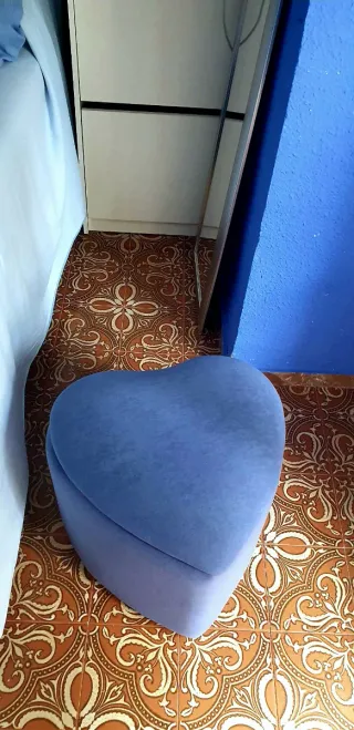 Puff Baúl Corazón Azul