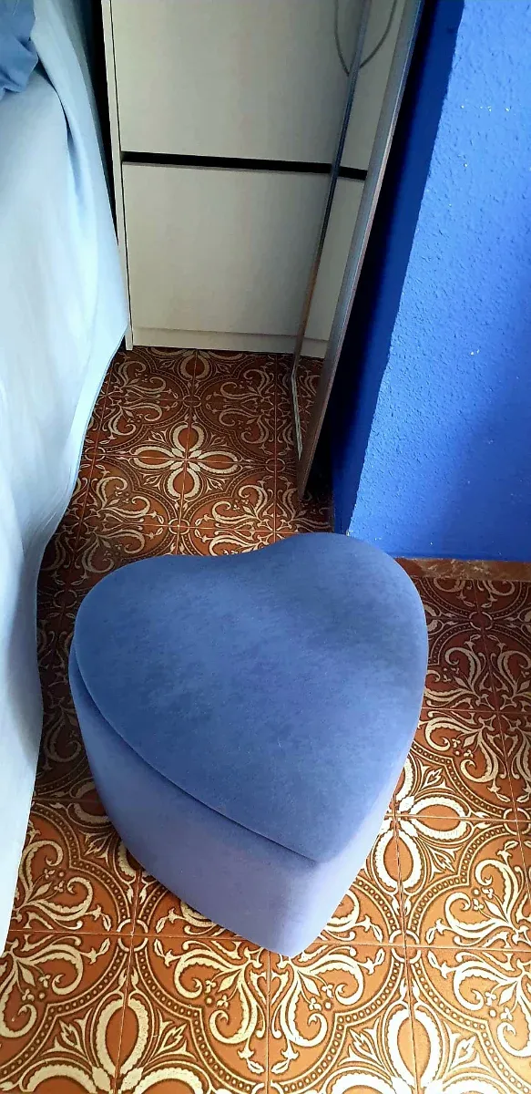 Puff Baúl Corazón Azul