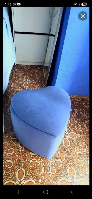 Puff Baúl Corazón Azul