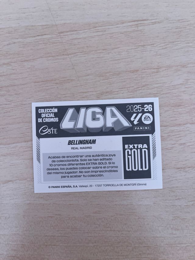 1 Cromo speciale Extra Gold del Real Madrid