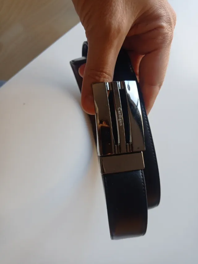 Cinturón Cardigan Negro Marrón reversible Hebilla