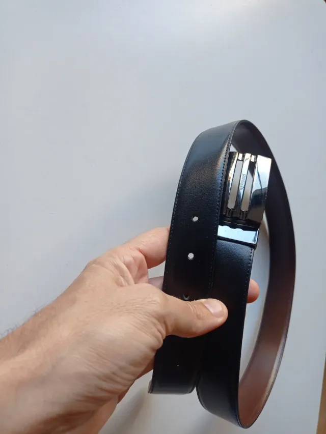 Cinturón Cardigan Negro Marrón reversible Hebilla