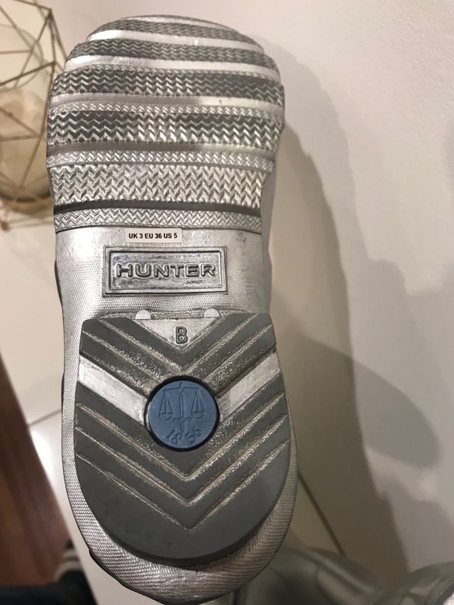 Botas de agua Hunter plateadas talla 36