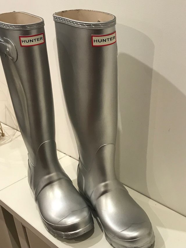 Botas de agua Hunter plateadas talla 36