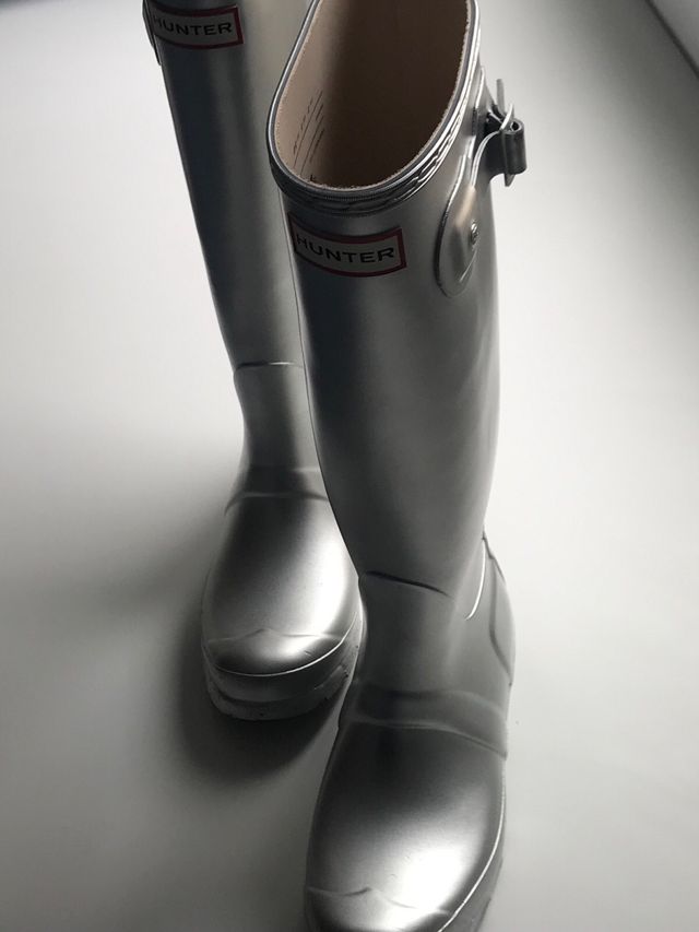 Botas de agua Hunter plateadas talla 36