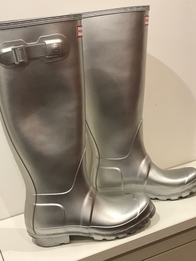 Botas de agua Hunter plateadas talla 36