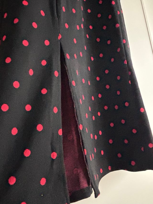 Vestido Zara Negro Lunares Rojos