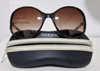 Gafas Vogue marrones y doradas, auténticas.