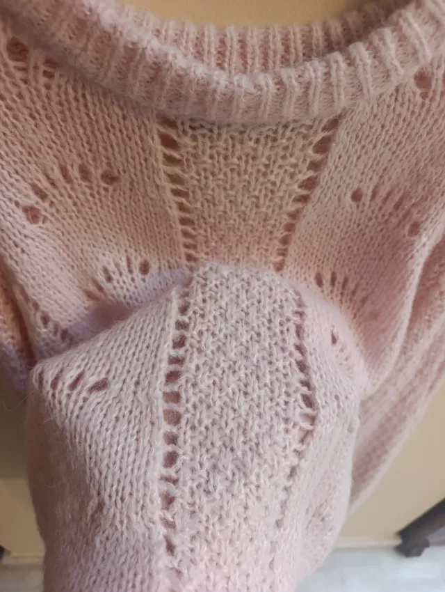 Jersey de punto rosa mujer talla única