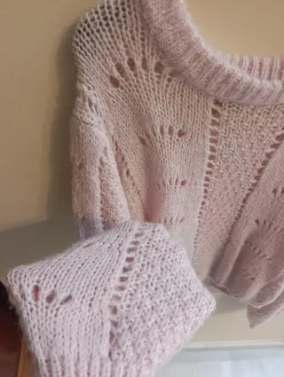 Jersey de punto rosa mujer talla única