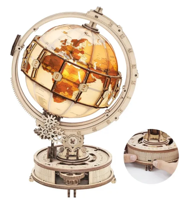 Maqueta de madera globo terráqueo