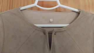 Vestido antelina beige manga larga