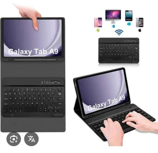 Samsung Galaxy Tab A9 Wi-Fi 8.7 Negra con teclado.