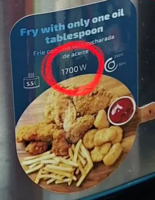 Freidora de aire Cecotec - Poco uso( 1700w ).