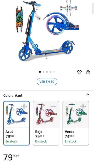 Patinete Arebos Regulable Azul