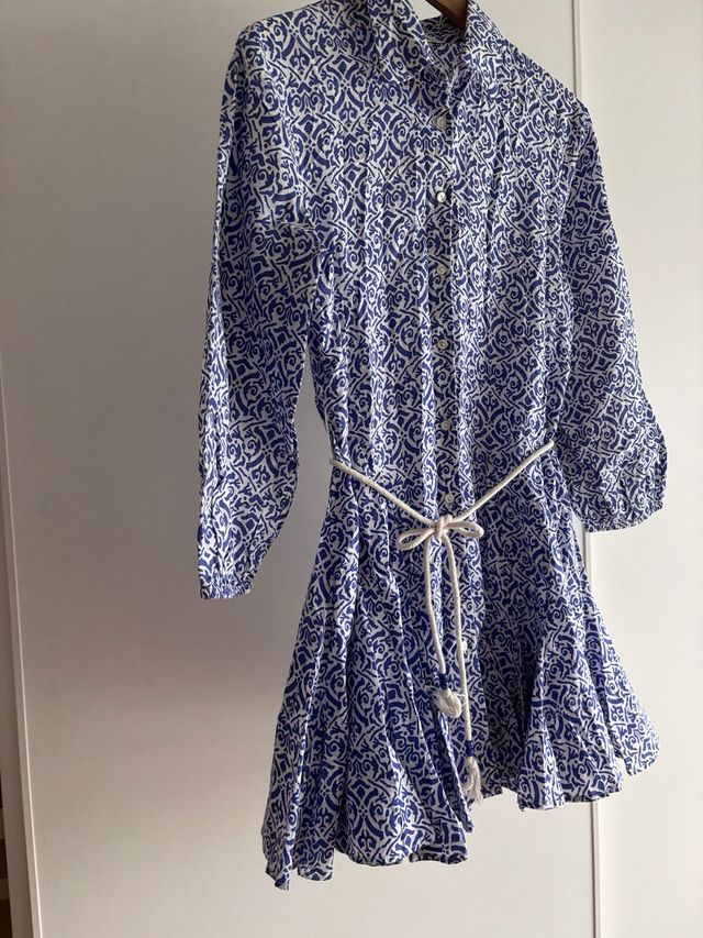 Vestido Easy Wear Azul y Blanco