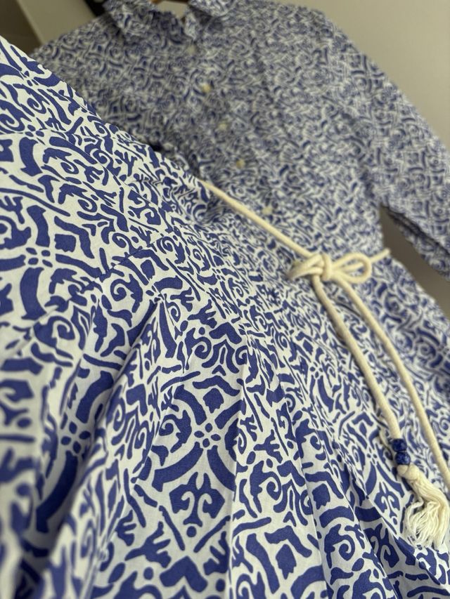 Vestido Easy Wear Azul y Blanco