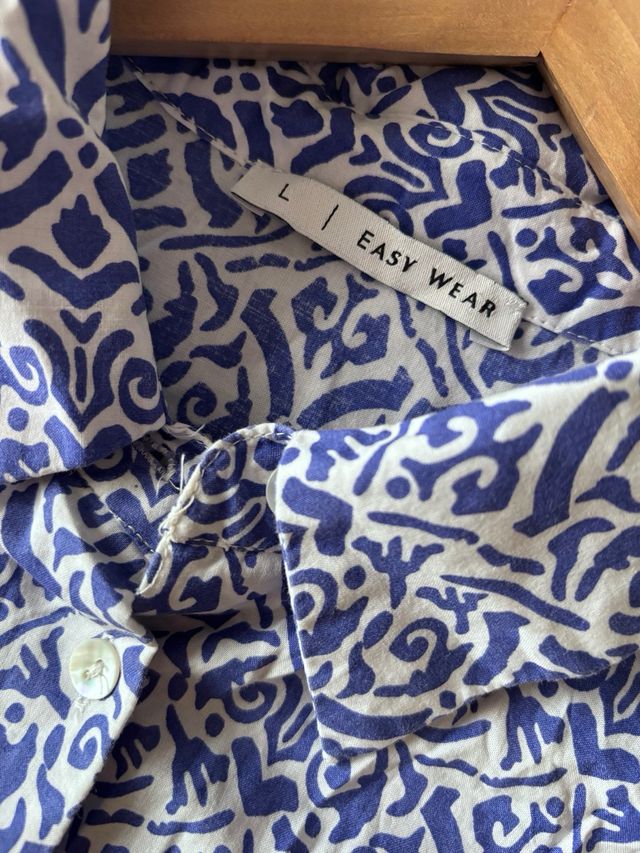 Vestido Easy Wear Azul y Blanco