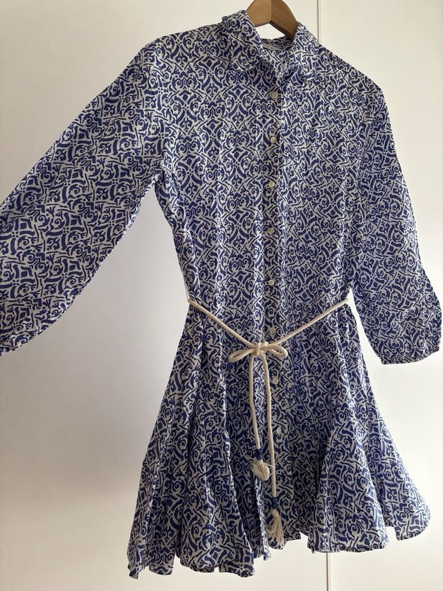 Vestido Easy Wear Azul y Blanco