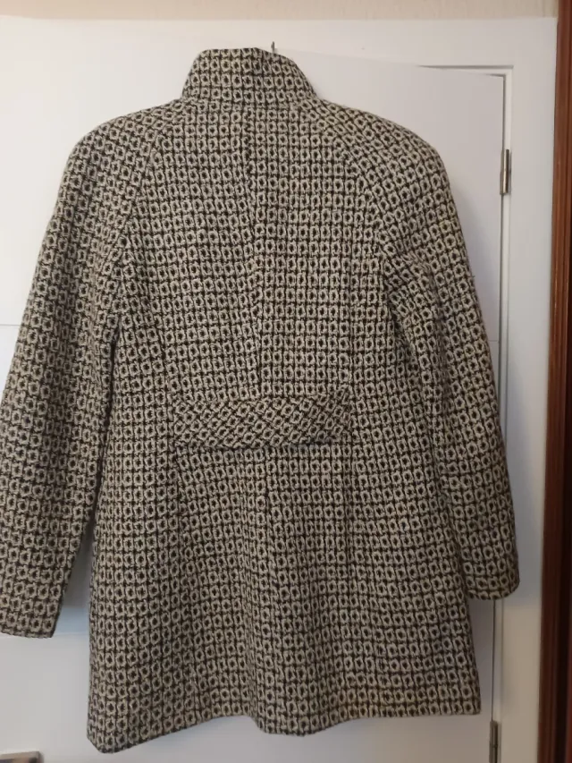 Abrigo Merletti Woman cuadros beige y negro