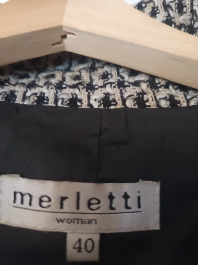 Abrigo Merletti Woman cuadros beige y negro