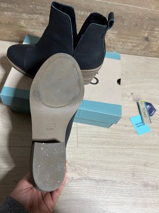 Botines TOMS Everly Piel Negro Talla 37.5