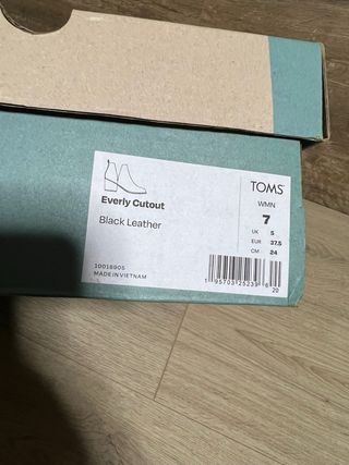 Botines TOMS Everly Piel Negro Talla 37.5