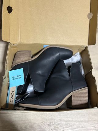 Botines TOMS Everly Piel Negro Talla 37.5