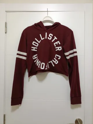 Sudadera Hollister Crop Top Roja