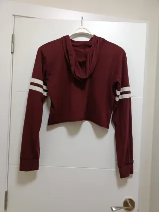 Sudadera Hollister Crop Top Roja