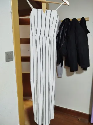Mono pantalón blanco rayas negras Talla XS