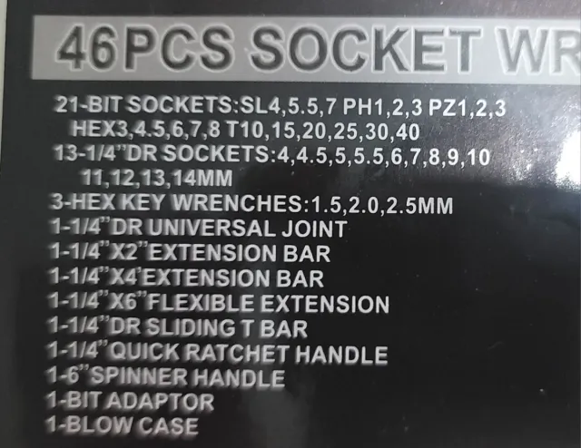 Juego de herramientas 46 piezas nuevo