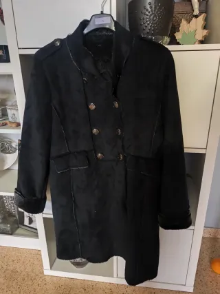 Abrigo Cortefiel Ante Negro Talla XL