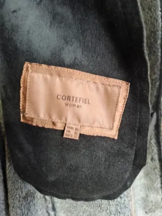 Abrigo Cortefiel Ante Negro Talla XL