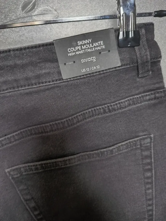Vaqueros H&M Divided Skinny Tiro Alto Negros