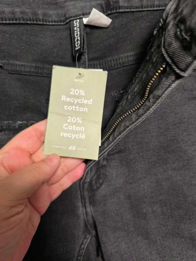 Vaqueros H&M Divided Skinny Tiro Alto Negros