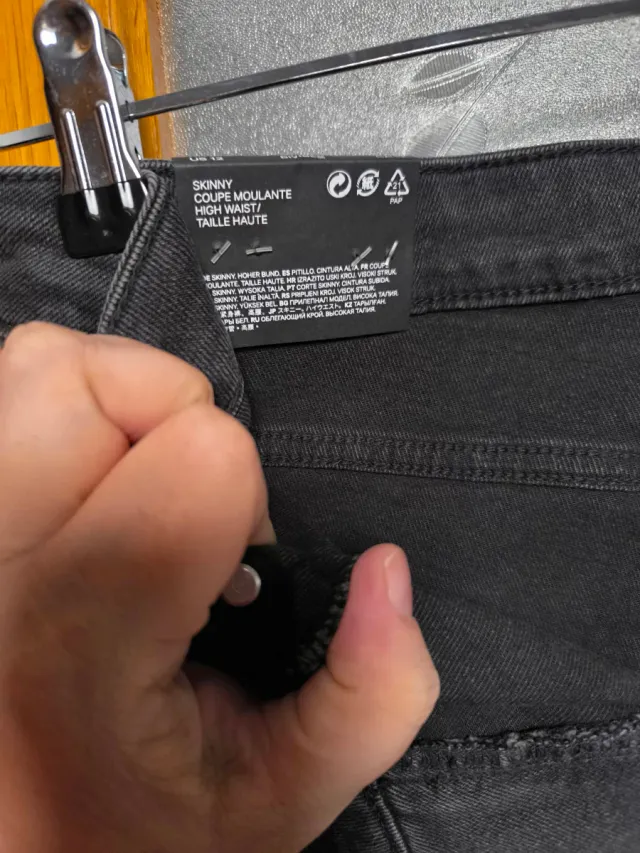 Vaqueros H&M Divided Skinny Tiro Alto Negros