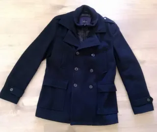 Abrigo paño ZARA negro