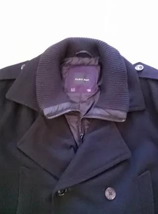 Abrigo paño ZARA negro