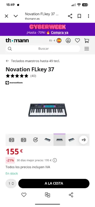 Novation FL Key 37 Teclado MIDI