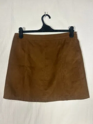 Falda marrón con cremallera