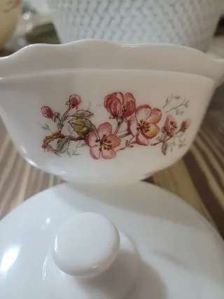 Azucarero Vintage Arcopal Flor Cerezo