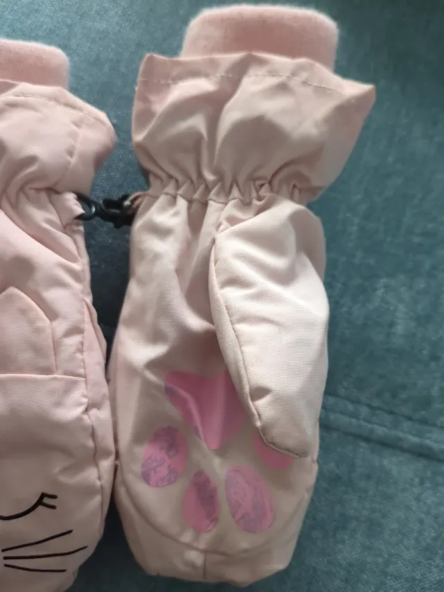 Guantes de gatito para nieve niña