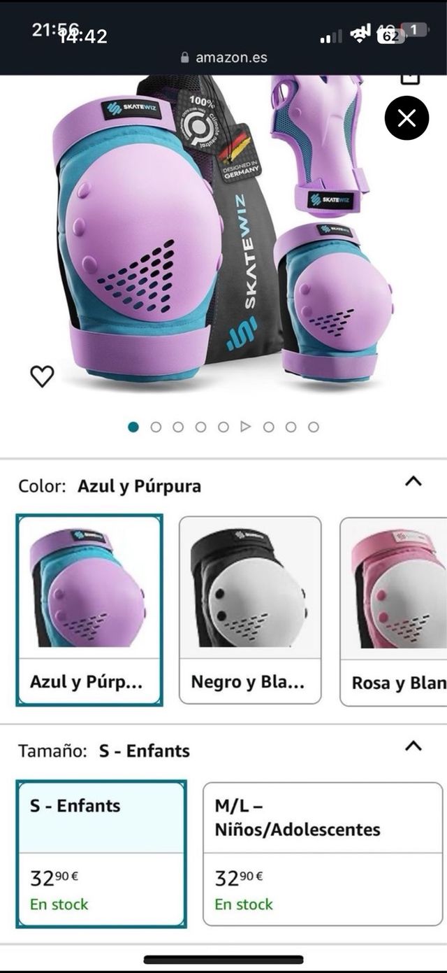 Rodilleras y coderas Skatewiz Azul/Púrpura